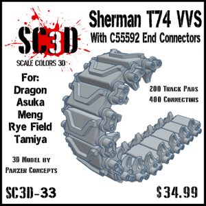 SC3D-33 1/35 Sherman T74 VVS Workable Track Set